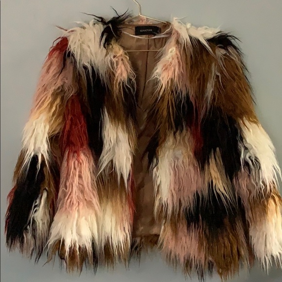 MINKPINK Jackets & Blazers - Multicolored Fur Jacket